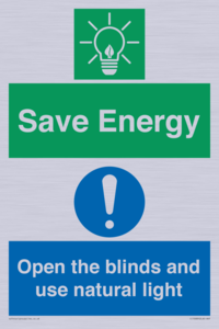 Save Energy open the blinds and use natural light